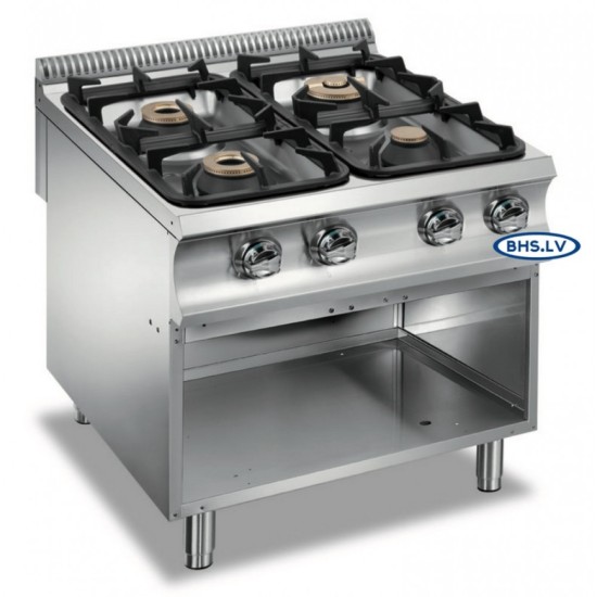 Gas stove with tray or neutral cabinet