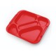 5-compartment food tray Red Polypropylene 5-compartment food tray Red Polypropylene