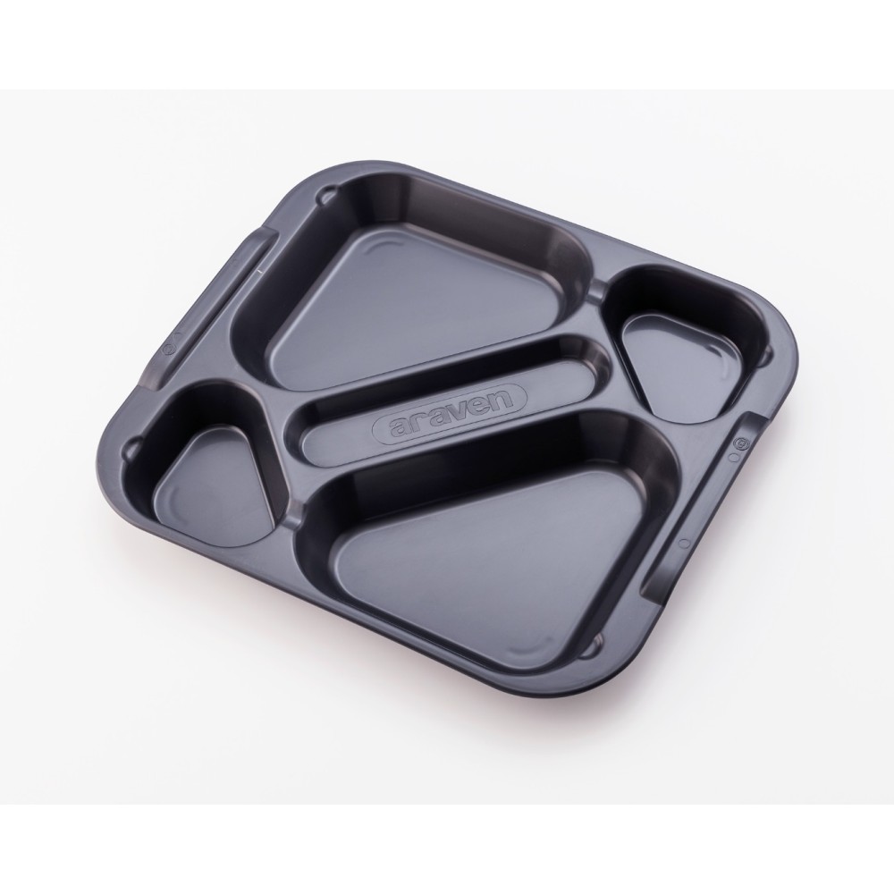 5-compartment food tray Grey Polypropylene 5-compartment food tray Grey Polypropylene