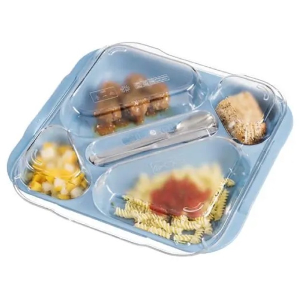 5-compartment food tray with lid Polypropilene 5-compartment food tray with lid Polypropilene
