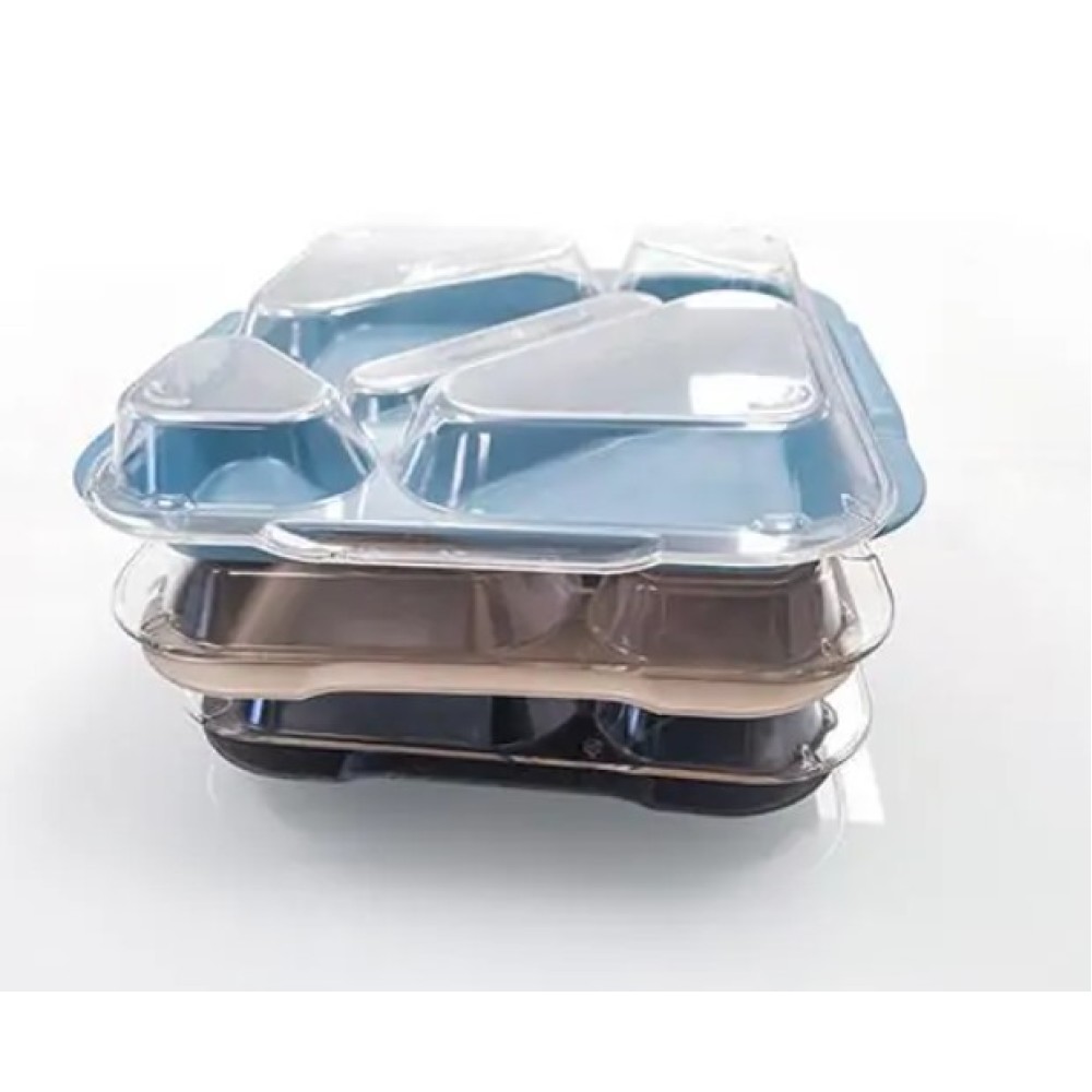 5-compartment food tray with lid Polypropilene 5-compartment food tray with lid Polypropilene