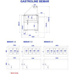 Hot showcase BEMAR G 1000 mm