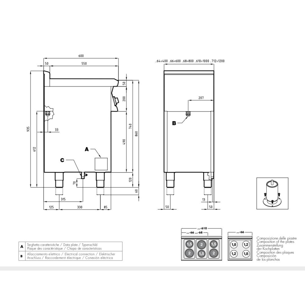 Cuisinière électrique avec four CF6-610ETX Cuisinière électrique avec four CF6-610ETX