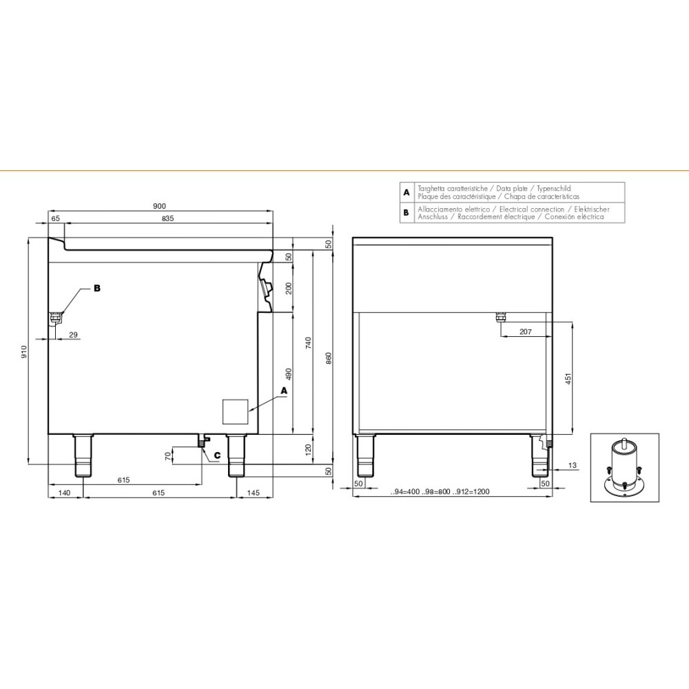 Cuisinière électrique 90 Marine CF6-912ETVX Cuisinière électrique 90 Marine CF6-912ETVX