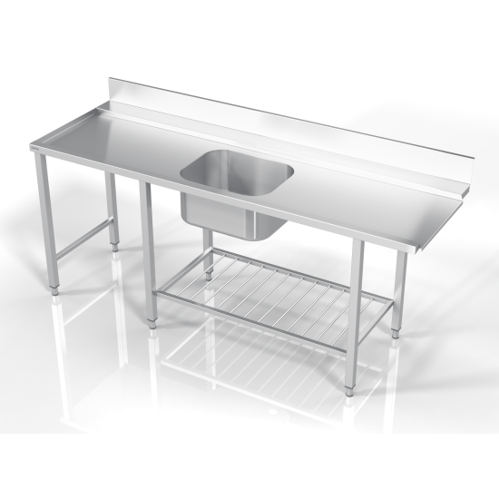 Table de prélavage avec étagère à lattes MV
