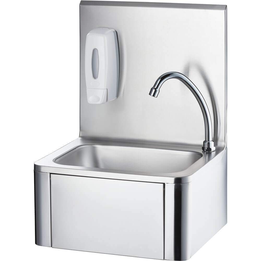 CONTACTLESS WASHBASIN WITH KNEE SWITCH, TAP AND A SOAP DISPENSER CONTACTLESS WASHBASIN WITH KNEE SWITCH, TAP AND A SOAP DISPENSER