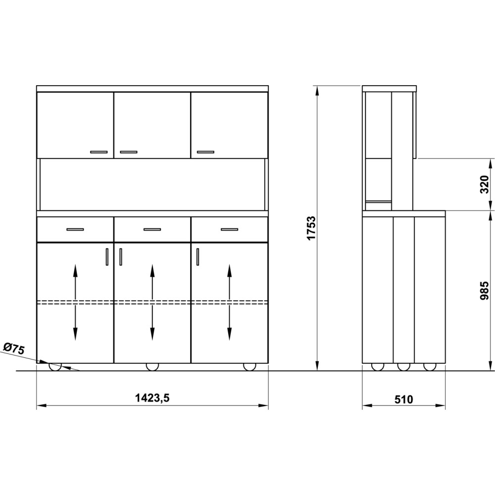 Efficient Waiter Station on Smooth Castors Efficient Waiter Station on Smooth Castors