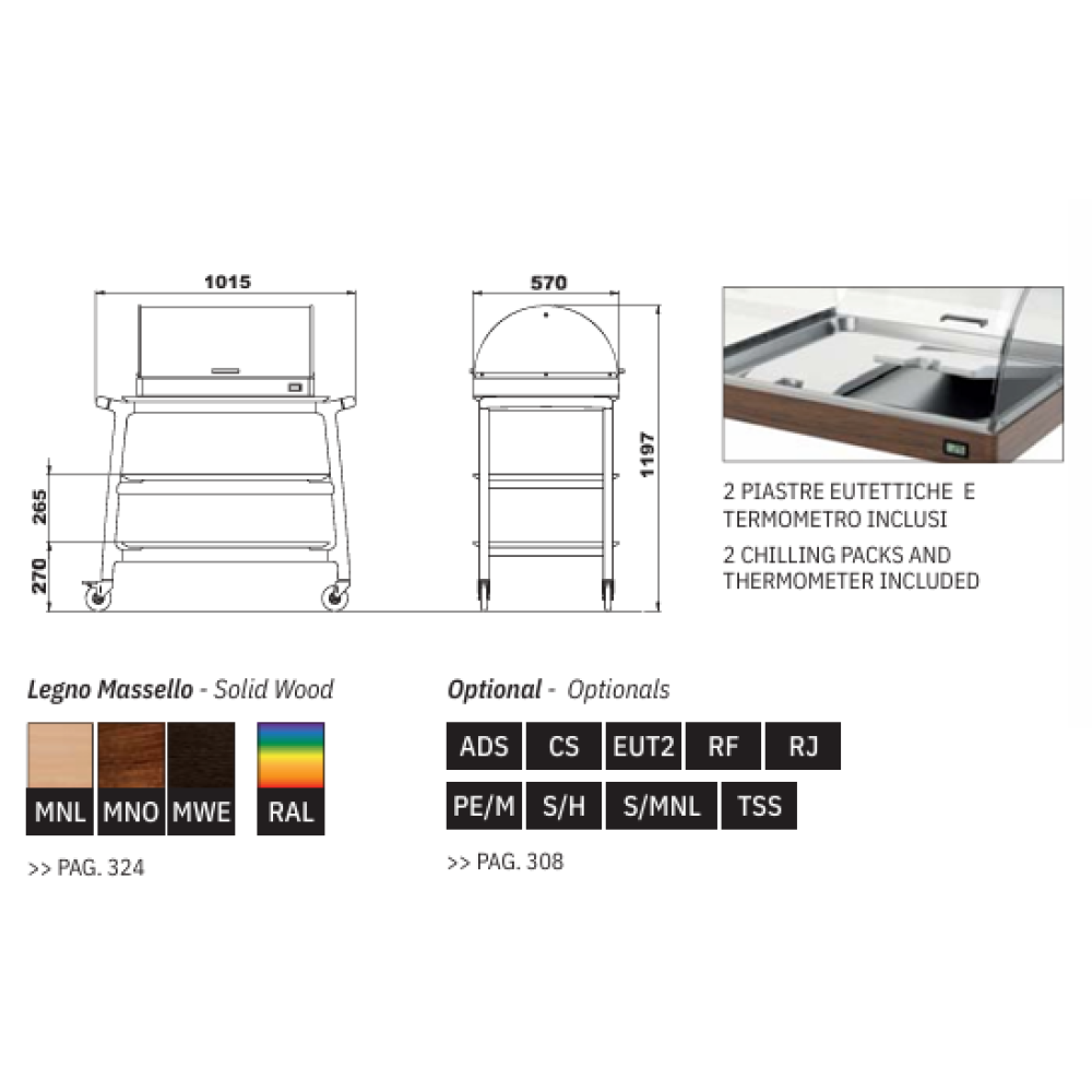 Arianna Dual-Access Refrigerated Service Trolley