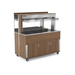 TEMPERED GLASS HEATED COUNTERTOP WITH HALOGEN LAMPS ATHENA 5 PC/HALO W