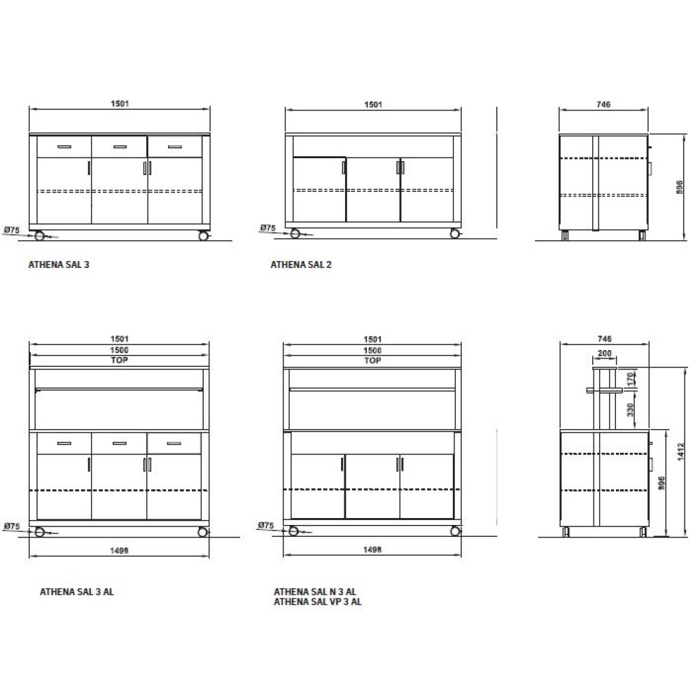Athena Self-Service Buffet Module with Shelves Athena Self-Service Buffet Module with Shelves