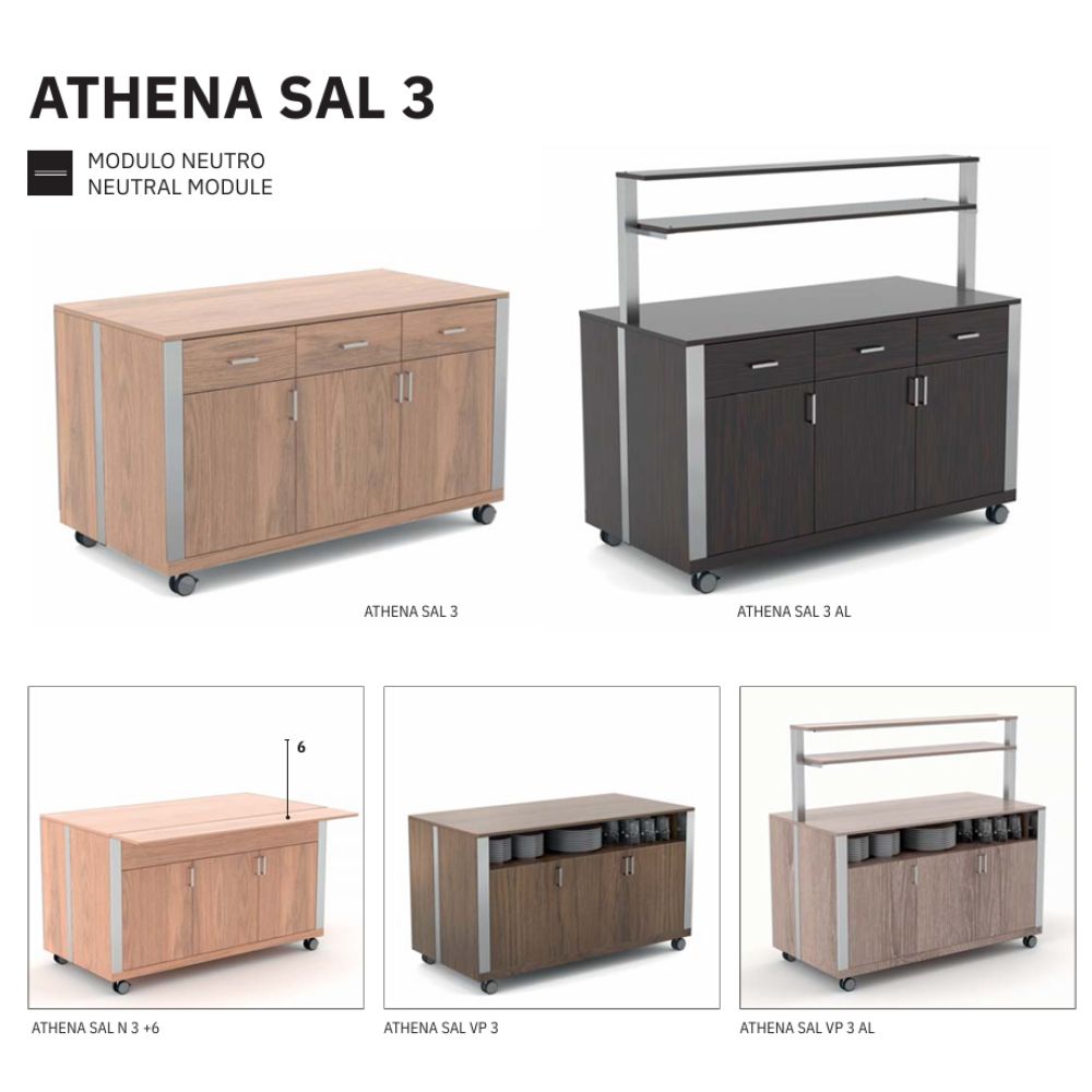 Athena Self-Service Buffet Module with Shelves