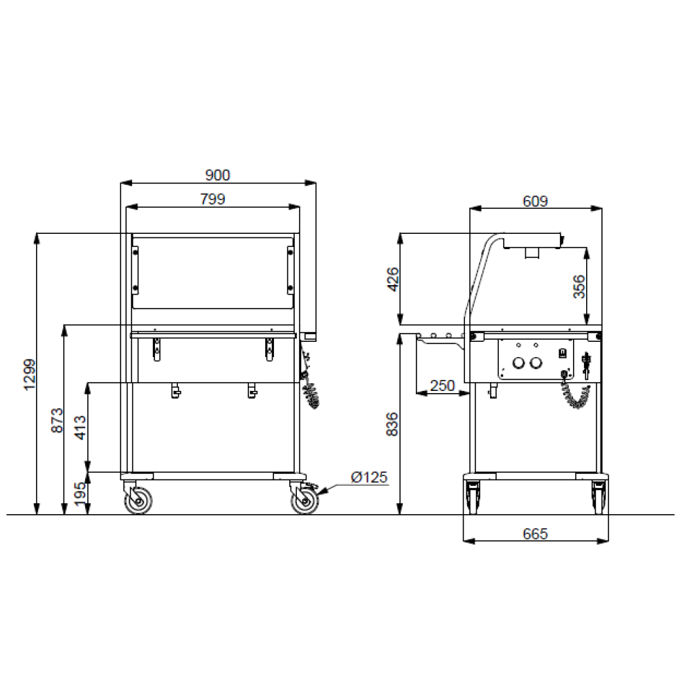 Chariot Bain-Marie Halogène à 2 Compartiments Chariot Bain-Marie Halogène à 2 Compartiments