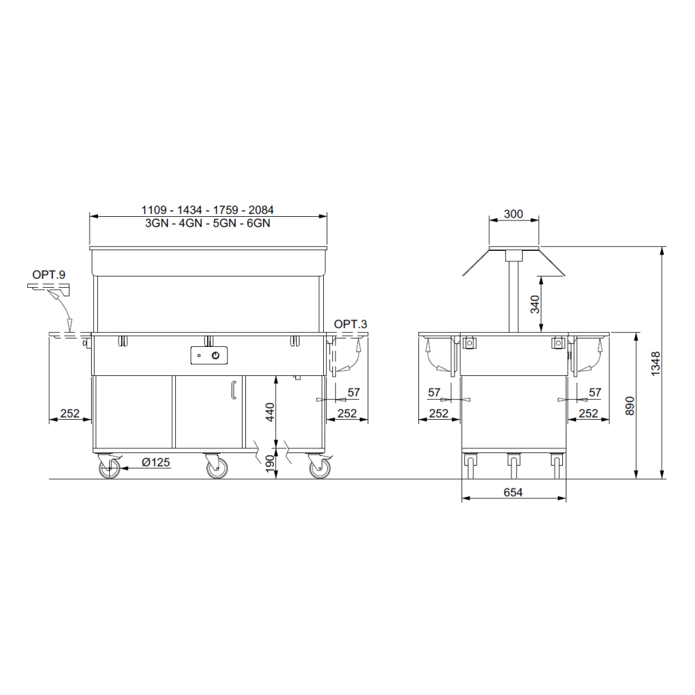 Professional HEKO 5 Heated Buffet with Plexiglass Protection Professional HEKO 5 Heated Buffet with Plexiglass Protection