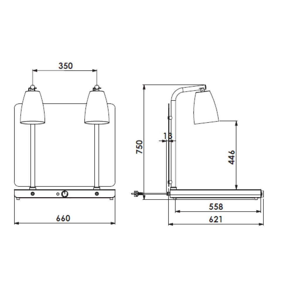 HEATING PLATE WITH 2 INFRARED LAMPS HELIOS 2/1 FIX P2 HEATING PLATE WITH 2 INFRARED LAMPS HELIOS 2/1 FIX P2