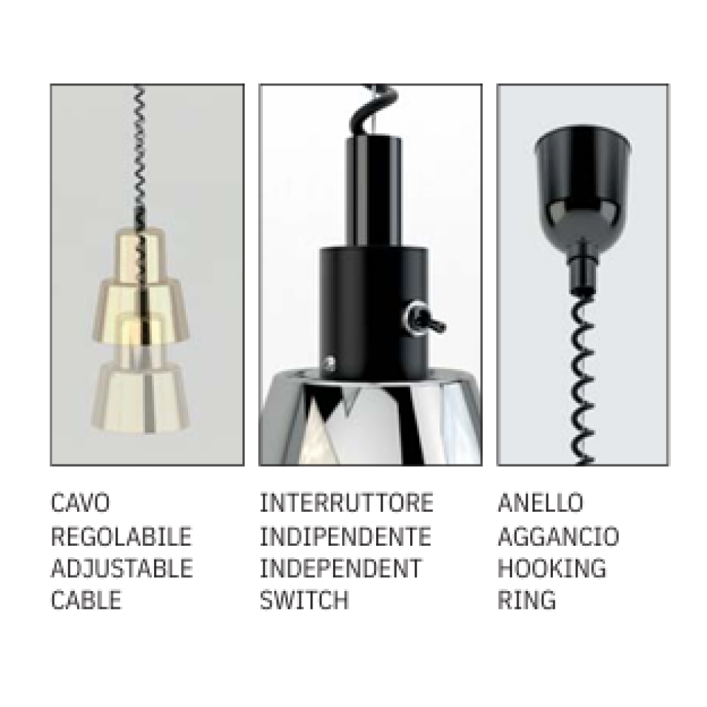 LAMPE CHAUFFANTE INFRAROUGE SUSPENDU HELIOS AIR P3