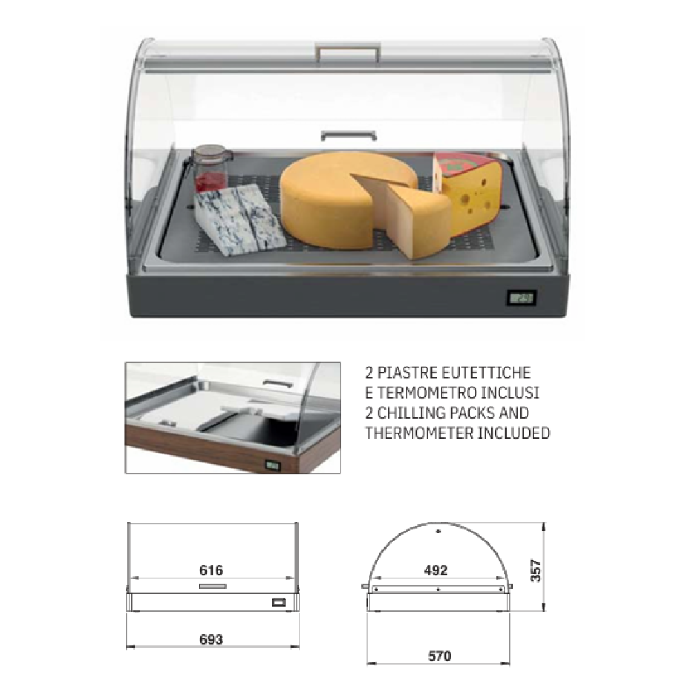 Sleek Cold Display Case for Snacks and Pastries