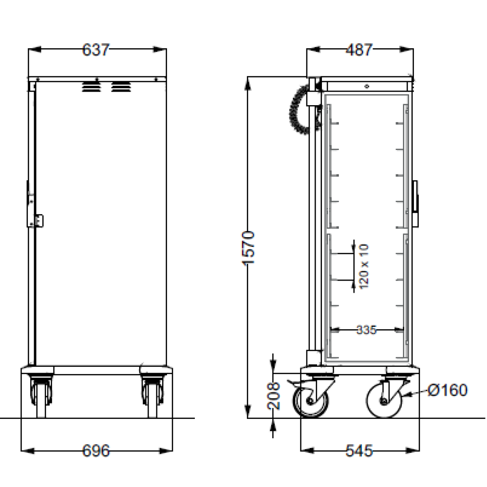 Thermovega Stainless Steel Hot Cabinet with Wheels Thermovega Stainless Steel Hot Cabinet with Wheels
