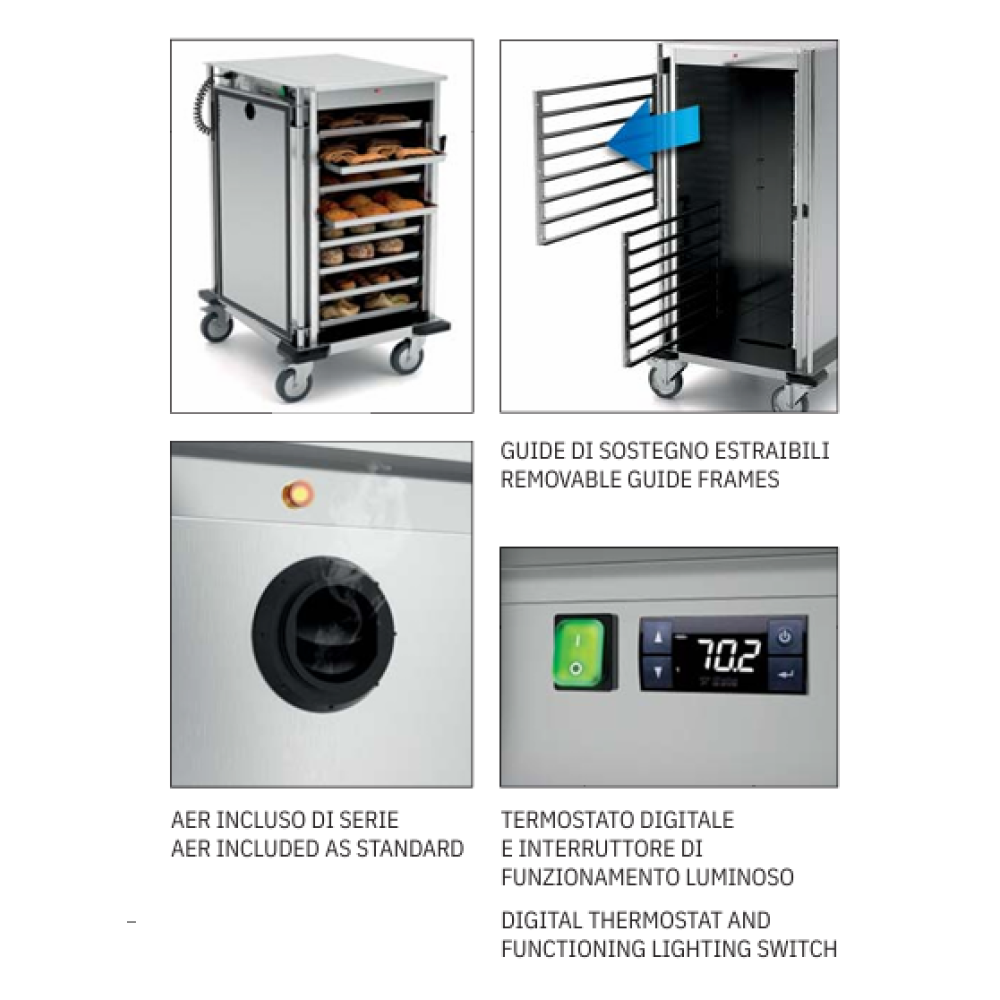 Versatile Heated Stainless Steel Trolley with Ventilation