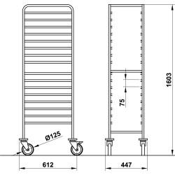 TROLLEY FOR  GN TRAYS VEGA GN1/1 C16