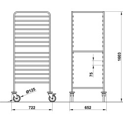 TROLLEY FOR  GN TRAYS VEGA GN2/1 C16