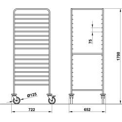 TROLLEY FOR  GN TRAYS VEGA GN2/1 L18