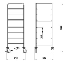 TROLLEY FOR BASKETS VEGA 50X50