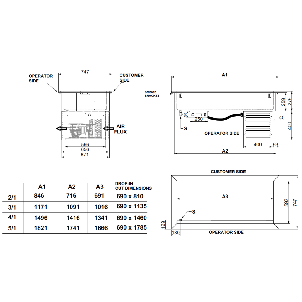 Cold basin DROP-IN-2R 846 mm Cold basin DROP-IN-2R 846 mm
