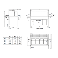 Tempered glass heated countertop OMNIA 3PC