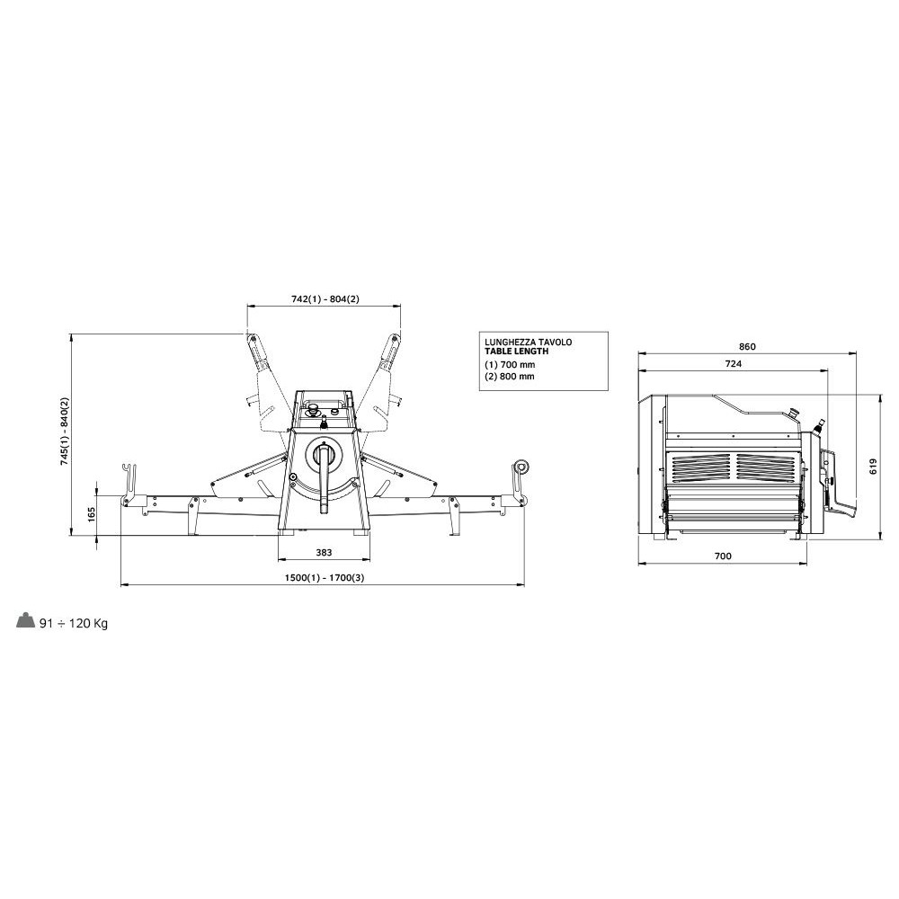 Manual dough sheeter R50B/07 Manual dough sheeter R50B/07