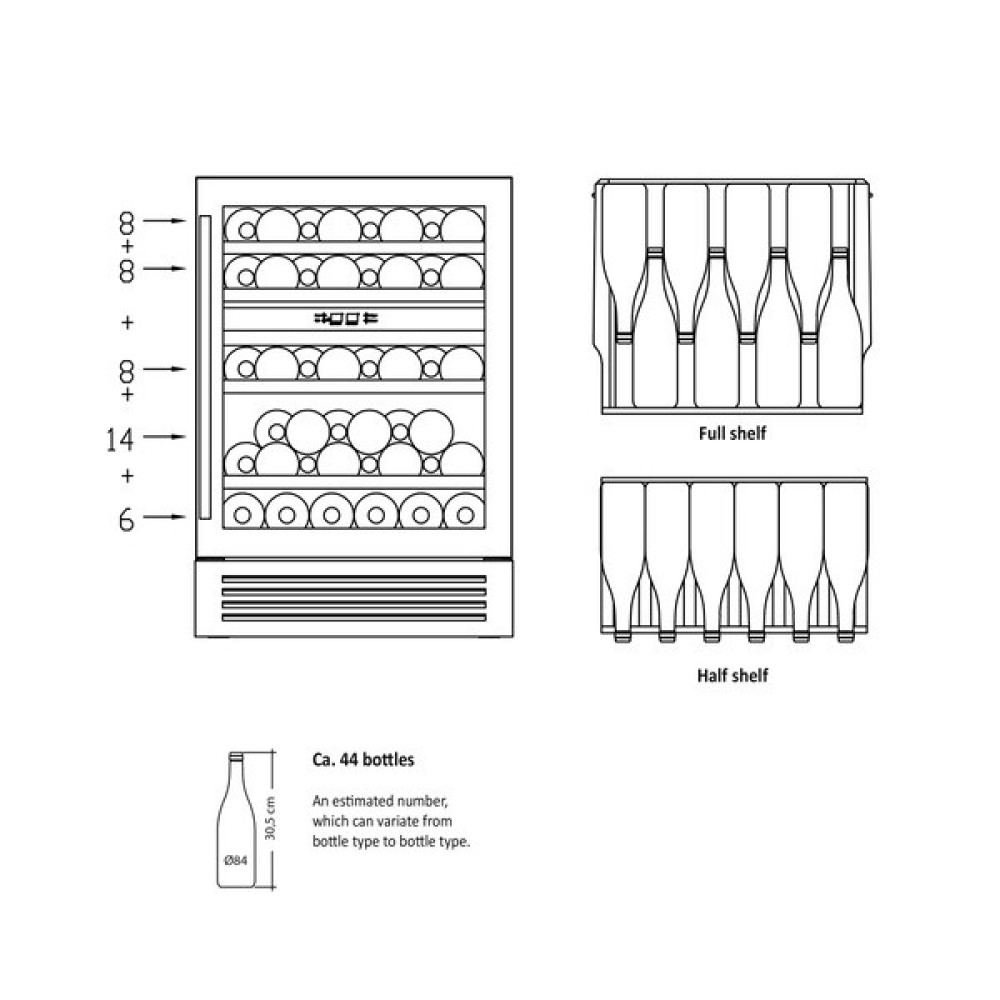 Versatile Wine Cooler SV 85 B with Two Temperature Zones Versatile Wine Cooler SV 85 B with Two Temperature Zones