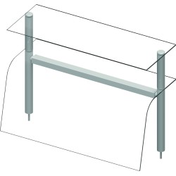 Double neutral display (curved glass) 790 mm