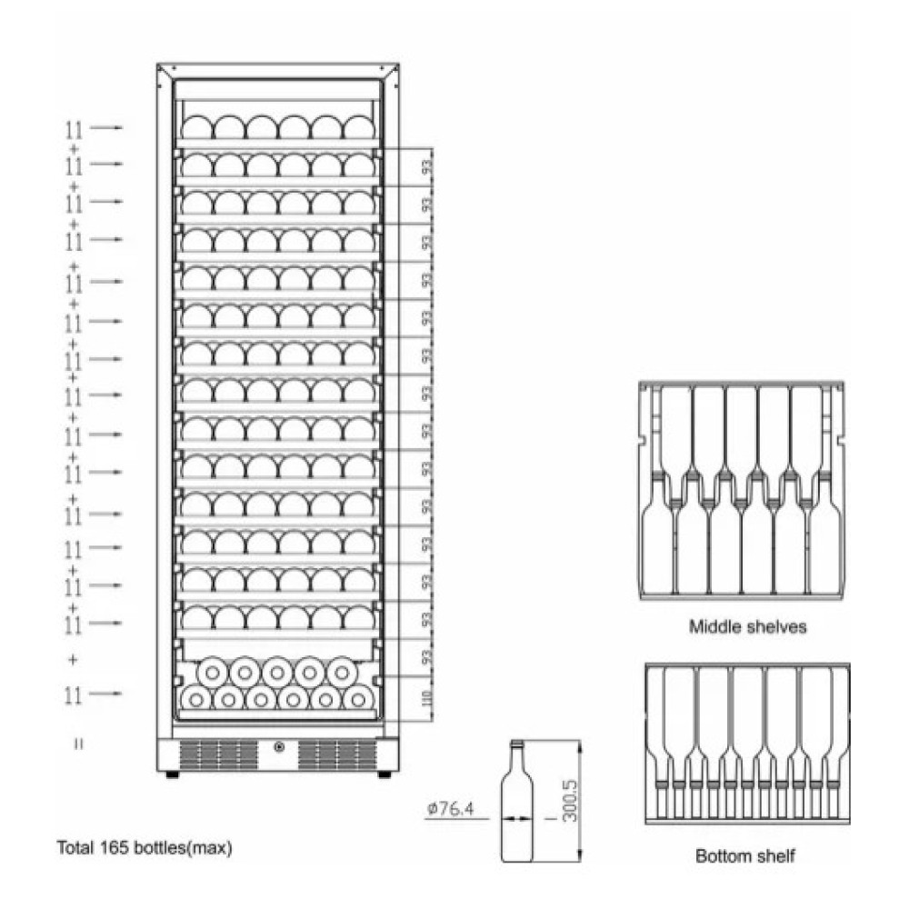 Wine cooler 350L Black Wine cooler 350L Black