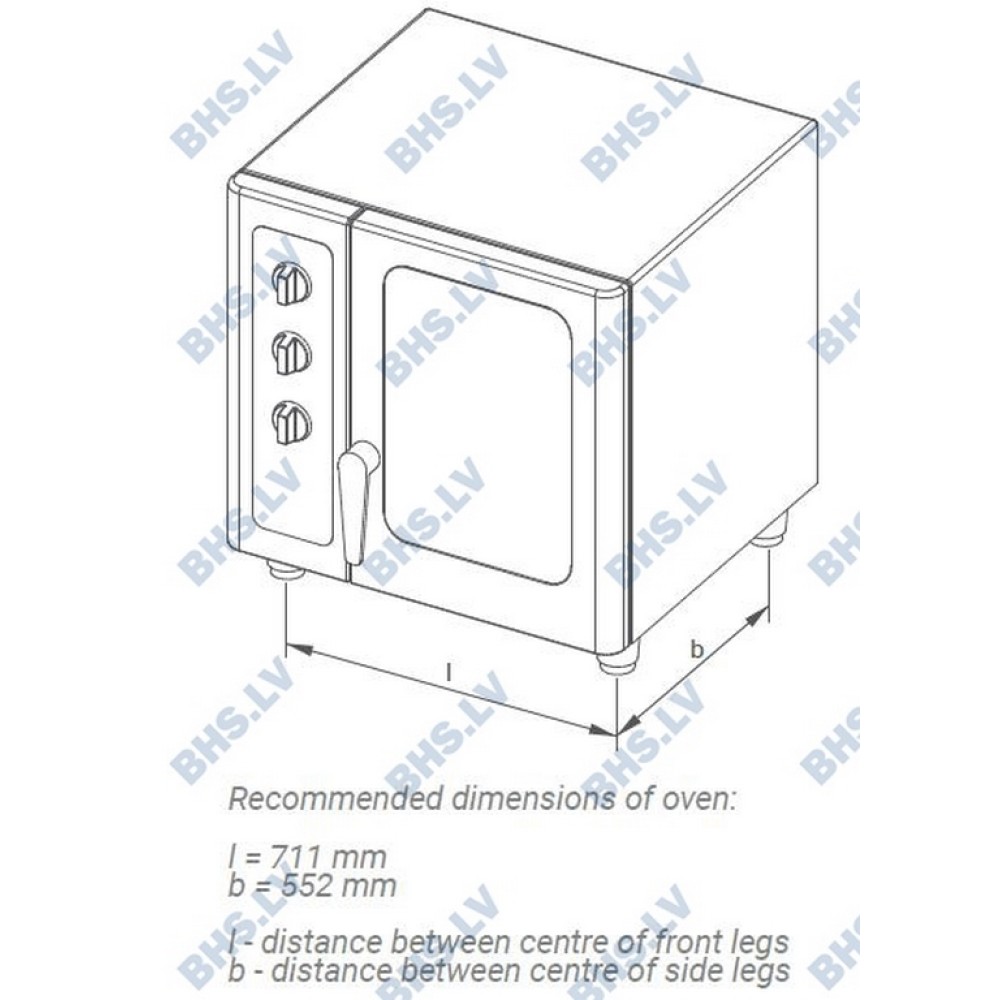 Stand for convection oven with guide rails for 6 GN1/1 trays Stand for convection oven with guide rails for 6 GN1/1 trays