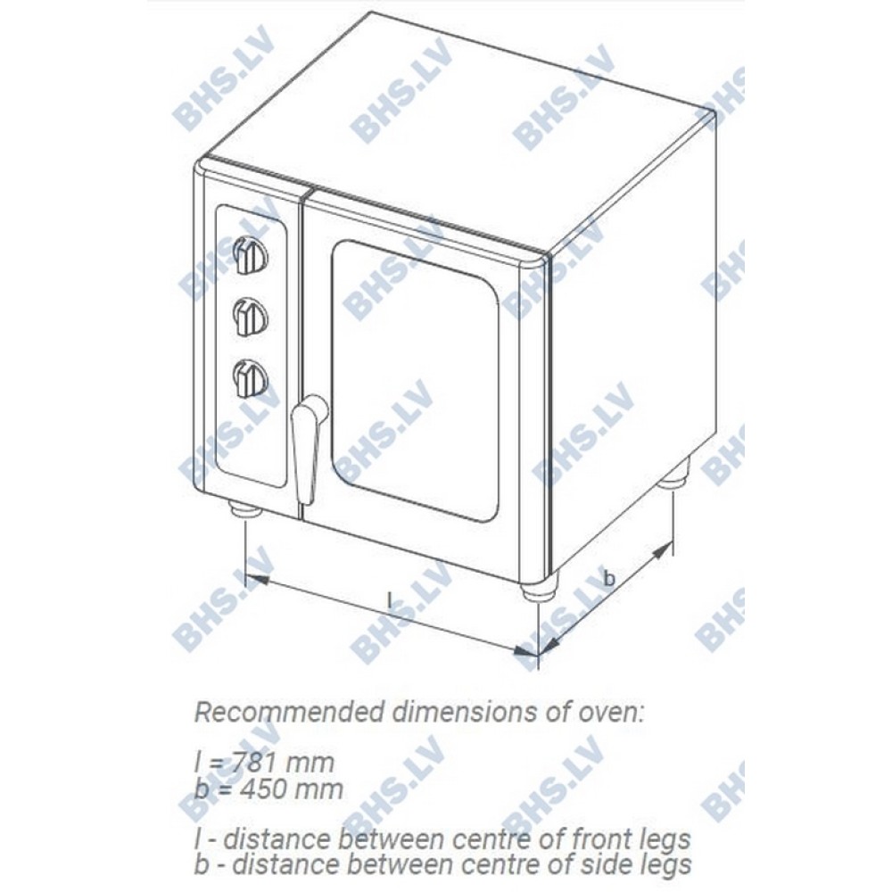 Universal stand for convection oven with guide rails for 8 GN1/1 trays Universal stand for convection oven with guide rails for 8 GN1/1 trays