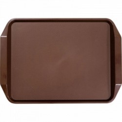 Square non-slip tray, dark brown 43x30.5 cm