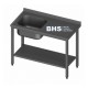 Commercial Grade Metal Table with Sink and Shelf