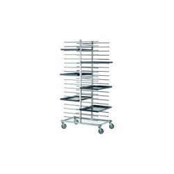 Chariot double pour plateaux à pizza/pâtisserie 600x400 mm
