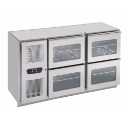 Réfrigérateur bar avec tiroirs en verre 158L