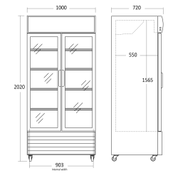 Showcase with hinged doors SD802HE